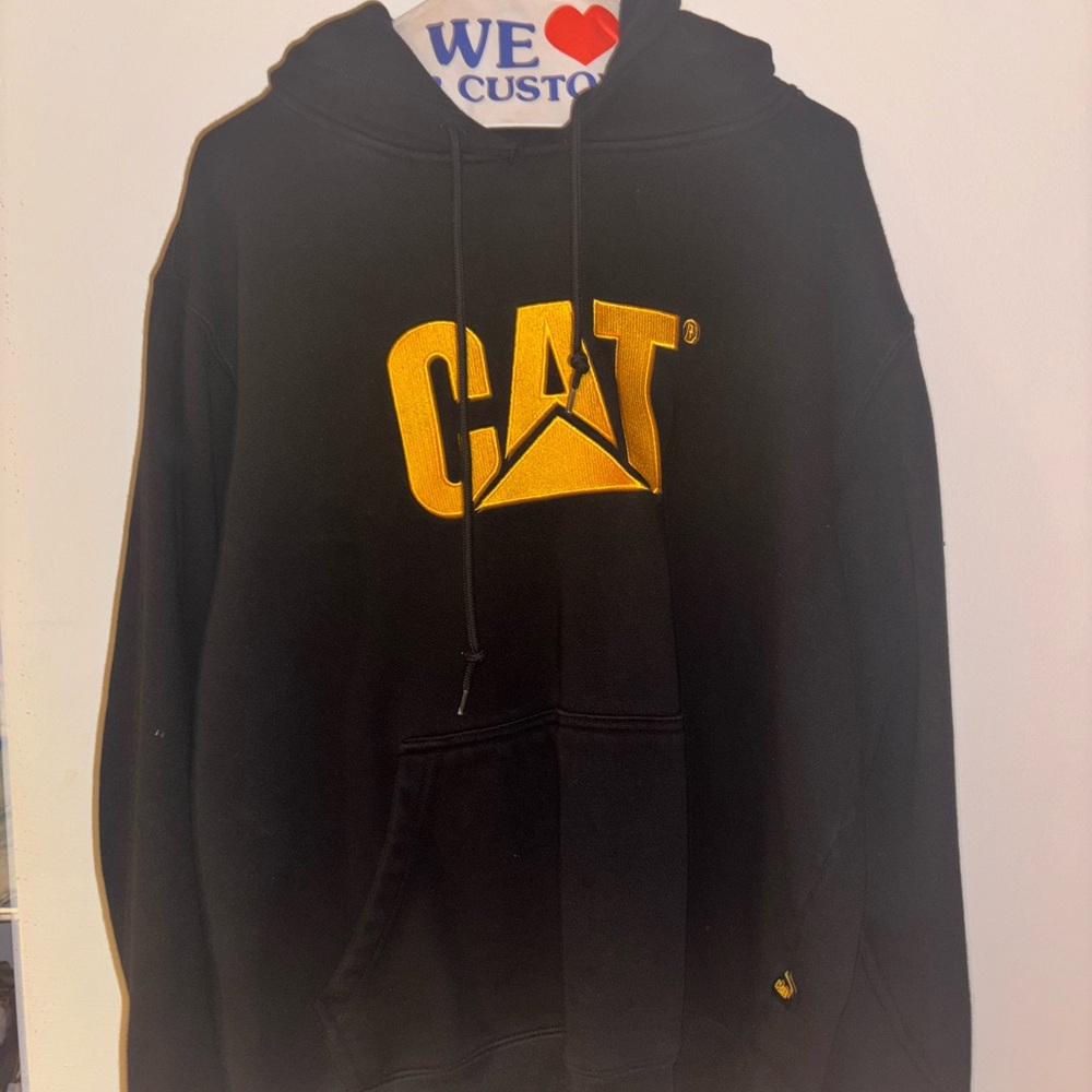 CAT Black Hoodie with Yellow Logo